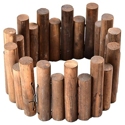 Flexible Lawn Fence, Holz-Finish Outdoor Garten Rasen Landschaft Rand, Flexible Dekorative Baum Grenze(20pcs)