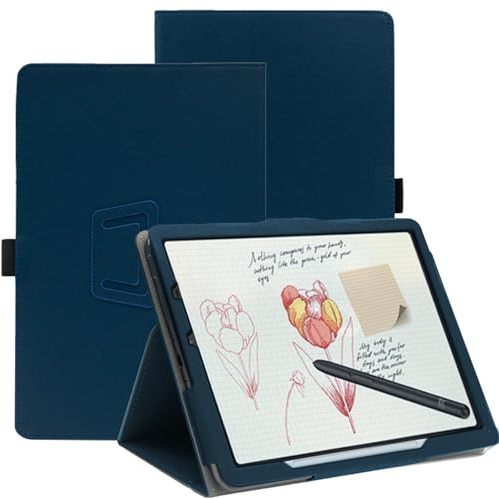 KUSINHOKA Hülle Kompatibel mit XPPen Magic Note Pad 10.95 Zoll, PU Leder Flip Case mit Abdeckung Klappständer, Stoßfest Magnetische Tablet-Schutzhülle Cover mit Handschlaufe, Marineblau