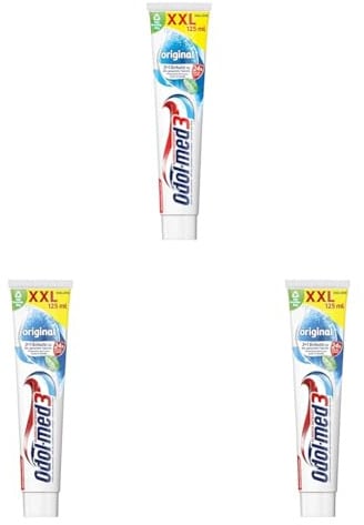 Odol-med 3 Zahnpasta, Original, mit 3in1 Schutz für starke Zähne, gesundes Zahnfleisch** und frischen Atem, 125 ml zahncreme (Packung mit 3)