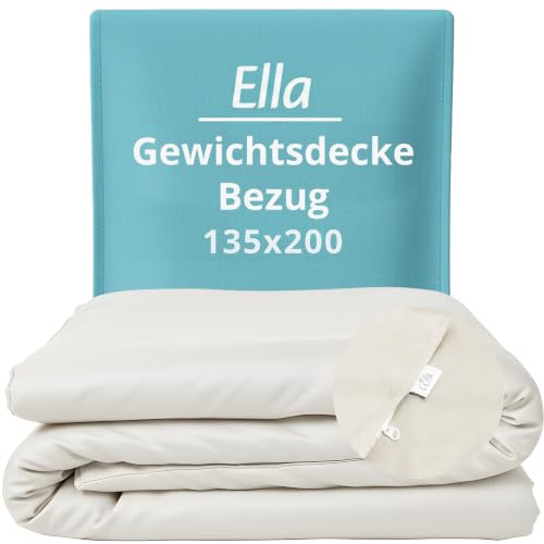 Ella Bettbezug 135x200 cm für Gewichtsdecke - Hergestellt aus 100% Baumwolle - Geeignet für 7 kg und 9 kg Gewichtsdecken - Naturweiß