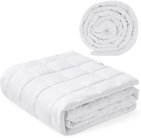 Autsel Gewichtsdecke 9kg 155x220cm, Weighted Blanket, Anti Stress, Weiß | Gewichtsdecke Erwachsene für tiefen Schlaf, Schwere Decke, Therapiedecke, Entspannungsdecke, Glasperlenfüllung