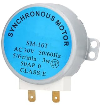 Opatiny Moteur de rechange pour four à micro-ondes Galanz, moteur synchrone AC 30 V 3 W, moteur en métal gris avec rotation stable
