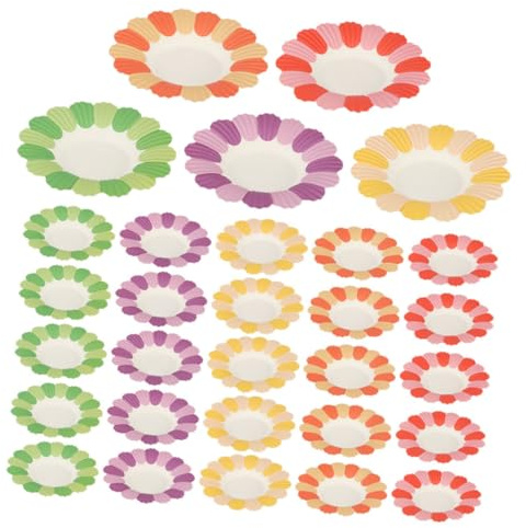 VALICLUD Assiettes en Carton pour Fêtes Enfantines – 100 Pièces Colorées – Assiettes à Dessert en Papier Jetable Résistantes, Décoration Party pour Anniversaires et Couleur Aléatoire