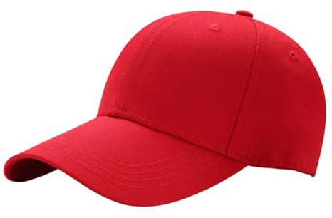 Rakiuty Baseballkappe Damen Herren, Baseball Cap, Basecap Cap, Einstellbare Atmungsaktiv Baseballmütze Hüte Sport Mütze (Rot)