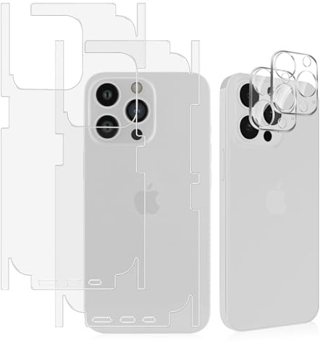 HeeYeal Back Screen Protector +Camera Lens Protection for iPhone 13 Pro Max | [2+2 Pack] Anti-Scratch, TPU, Thin, Matte Protective Border with Installation Tool Back Protection Film for iPhone 13 Pro Max