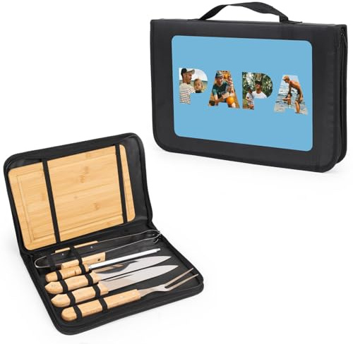 Wanapix | Kit Barbecue Personnalisé | Ustensiles BBQ | Malette Contient 6 Accessoires Barbecue | Set de Grill (Édition Limitée)