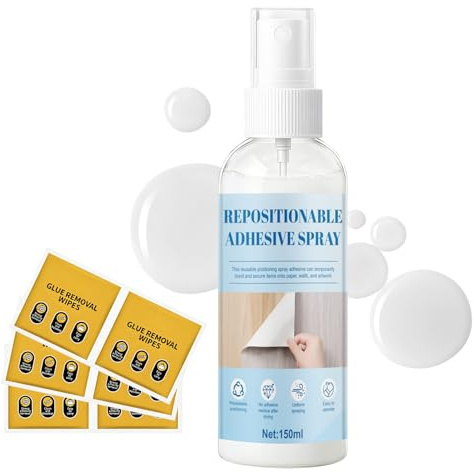Colla Spray Riposizionabile, Colla Spray per Carta, Trasparente, 150ml