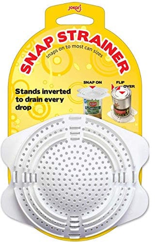 Jokari 06037 Snap-on Can Strainer - White One Size – Saves Time, Reduces Mess, Fits Most Can Sizes