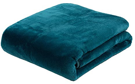 Gözze - Premium Cashmere-Feeling Wohn- und Kuscheldecke, 500 g/m², 220 x 240 cm - Petrol