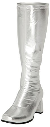 Gizelle Damen Gogo Kniehohe Stiefel, Silber, 39 EU