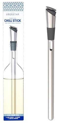 Wine Chill Stick - Stainless Steel - Wine Cooling Rod with Aerator Pourer and Preserver