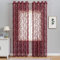 MIULEE Gardinen Spitze-Wunderschöne Rot Blumen Bestickte Spitzengardinen, 2er Set Transparent Vorhang Spitze Vintage, Voile Spitzenvorhänge mit Ösen für Wohnzimmer Schlafzimmer Dekor, 2X H245xB150cm