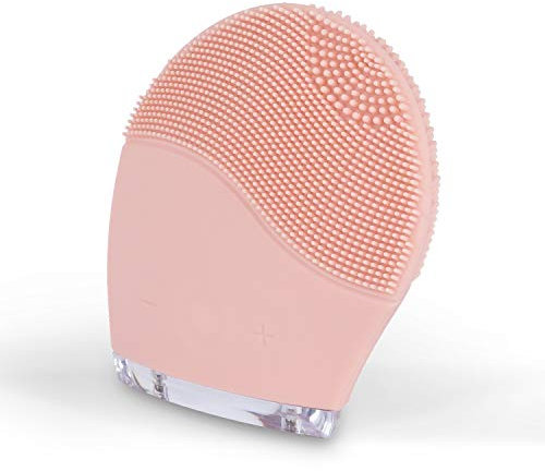 CREATE/FACE WAVE/Gesichtsreinigungsbürste aus Silikon zur Verjüngung der Haut, Massagegerät, für alle Hauttypen, Vibrationstechnologie, IPX5, USB, Rosa Pastell