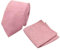 Ensemble cravate fine et carré de poche Rose poudré