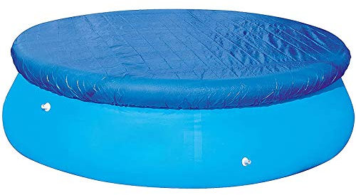 Wowlela Poolabdeckung Rund mit Gummizug,Swimming Pool Abdeckplane Plane Schutzplane Winddicht Regenfest Staubdicht für Fast Set Pool (366cm im Durchmesser)