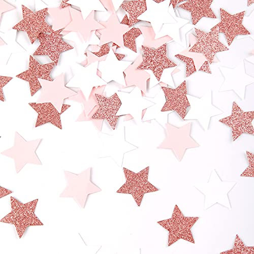 Braut To Be Deko Rosa Rosegold Weiß Papier Konfetti 300 Stück Glitter Star für Jga Deko Tisch Party Junggesellenabschied DekoGeburtstag Bachelorette Verlobung Muttertag Hochzeit Baby Dusche