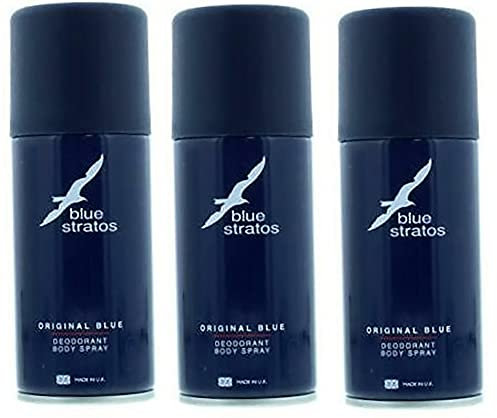 Blue Stratos Herren Bodyspray Deodorant Original Blue 150 ml 3 Stück