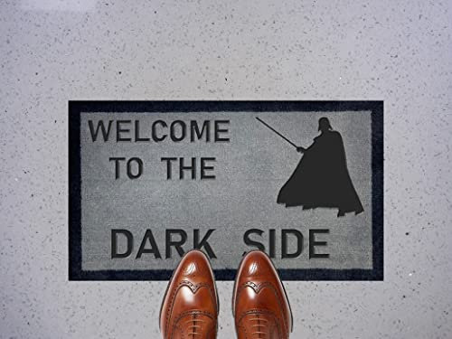 Artisan Kiss Grey Nylon Door Floor Mat Anti Slip Backing 70x40cm Gifts Presents Wedding Novelty (70 x 40 cm, Welcome To The Dark Side)