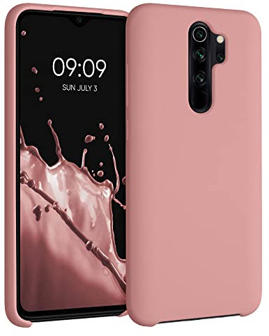 kwmobile Hülle kompatibel mit Xiaomi Redmi Note 8 Pro Hülle - Silikon Handy Case - Handyhülle weiche Oberfläche - kabelloses Laden - Winter Rose