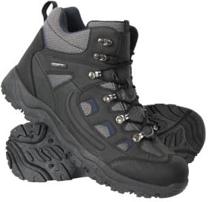 Mountain Warehouse Adventurer Mens Waterproof Hiking Boots - IsoDry Shoes - Hiking, Outdoors Black Adult Shoe Size 13