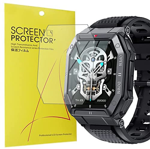 Blueshaweu Onetuo Schutzfolie Kompatibel für LEMFO Militär Smartwatch Herren, HD klar Flexible TPU Displayschutzfolie für LEMFO Militär Smartwatch K55 (6 Pack)