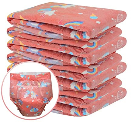 MAXSMLZT ABDL Adult Windel Lover Cute Print Patterns Elastische Taillenwindel DDLG Adult Baby Windel Hohe Absorption 6000ML Windel,Dream
