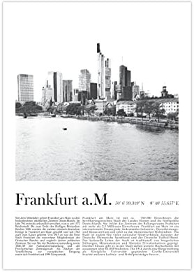 Generisch Poster Frankfurt am Main | Skyline Schwarz Weiß A3 (42 x 29,7 cm)