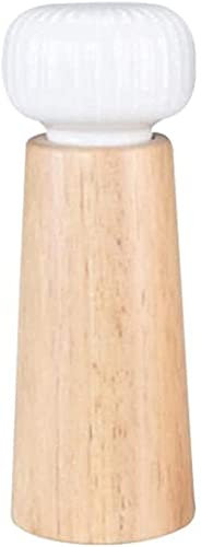 TONZN Wooden Handmade Spice Mill Made of Pepper Mill Kitchen Baffle Ceramic Grinding Core with Adjustable Strength-White Salt Mill Salt and Pepper Mills (White)