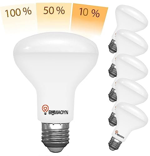 BHMAOYN LED-Reflektor R80 E27 12W,3-Stufig Dimmbar über Lichtschalter,1150LM(12W)-600LM(6W)-120LM(2W),3000K Warmweiß,3 Helligkeit 3-in-1 Reflektorlampen,120° Flimmerfrei,Dimmen ohne Dimmer,6er Pack