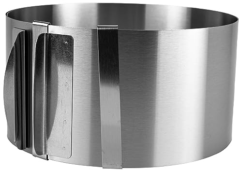KARL HAUSMANN Tortenring Verstellbar 16-30 cm Edelstahl - Höhe 8cm | Hoher Backring rund mit Skala - flexibel von 16 bis 30 cm einstellbar, 8 cm hoch, für Torten, Kuchen und Desserts