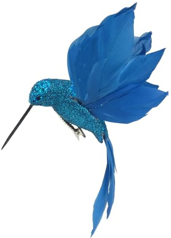 Widdle Gifts Christbaumschmuck, Kolibri, Blaugrün, Glitzer, Clip, 19 cm x 13 cm x 4 cm, Weihnachten, Hochzeit, Stoff, Kunststoff