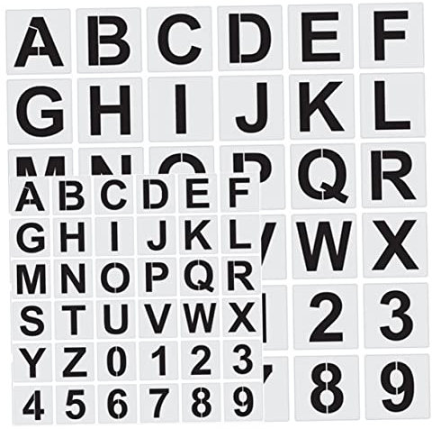 EXCEART 72st Alphabet-malvorlage Druckschablonen Plastik Alphabet-zeichnungsschablone Schablonen Zum Malen An Wänden Vorlagen Für Großbuchstaben Zubehör Weiß Das Haustier Kind Haushalt
