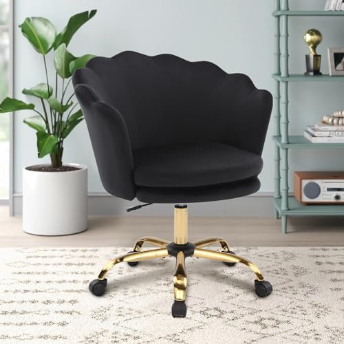 WOLMICS Bürostuhl Ergonomisch,Schreibtischstuhl 150kg aus Samt für Homeoffice,Höhenverstellbarer Drehstuhl mit Gepolsterter,Schminktisch Stuhl für Schlafzimmer