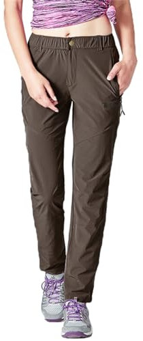 donhobo Damen Outdoor Wanderhose Quick Dry Campinghose Ultraleichter Verschleißfester UV-Schutz Atmungsaktiv Trekkinghose Funktionshose (Braun,M)