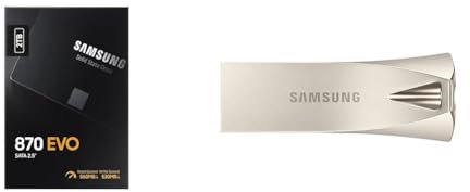 Samsung SSD 870 EVO, 2 TB, Form Factor 2.5 Inch, Intelligent Turbo Write, Magician 6 Software, Black & flash drive Champagne silver 64 GB