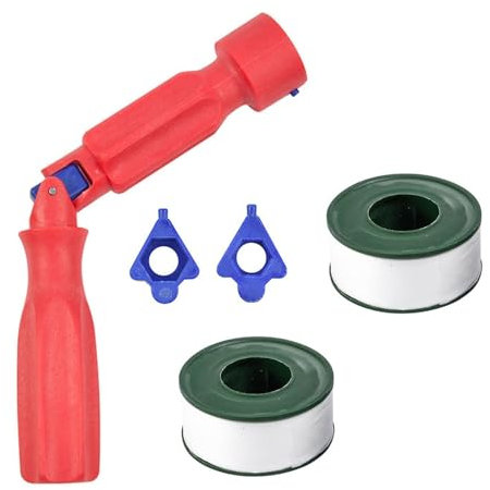GIONAR Toilet Seat Spanner with 2 Roll PTFE Tape, Universal Toilet Seat Fitting Tool for Easy Installation and Tightening, Essential Toilet Seat Tightening Tool