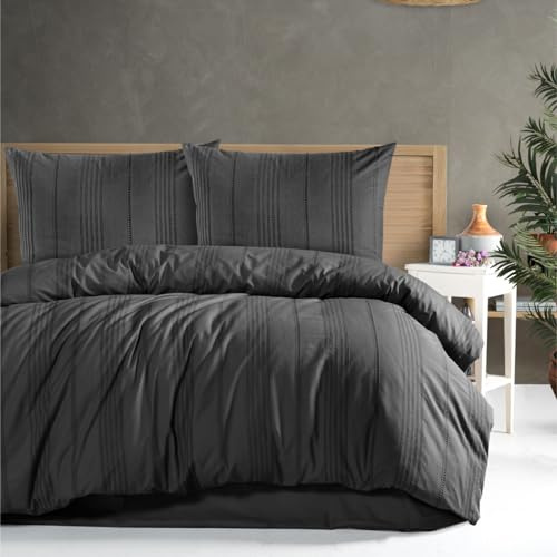 nordqueen Bettwäsche-Set, 100% Baumwolle, 200 x 200 cm. 3-teiliges Set. Kissenbezug 80 x 80 cm. Renforcé Bettwäsche mit Reißverschluss, 200 x 200 cm. (Arakis 4, 200X200 cm)