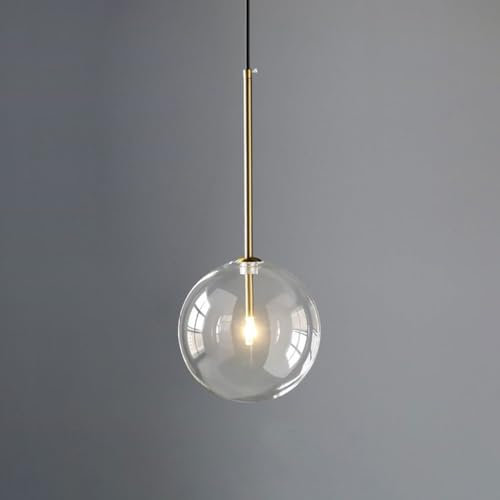 Jadssox Glaskugel-Pendelleuchte, Globus, hängender Deckenlampenschirm, moderner Goldener Kronleuchter, einzelne Kücheninsel-Leuchte, minimalistische Hängelampen für Schlafzimmer, Restaurant