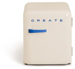CREATE / RETRO FRIDGE 50 COBALTO/Frigorífico blanco roto maneta azul cobalto / 85W, minibar, un estante, diseño retro, 50 cm, dos repisas, capacidad de 48L, bajo consumo, 50x44x49,8 cm