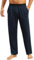 Crewhpo Pantaloni Pigiama Uomo Cotone Pantalone Pigiama Lungo Pantaloni da Casa Uomo con 2 Tasca Pantaloni Comodi Pantaloni Larghi Tinta Unita Blu Navy XXL