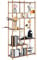 YGYQZ 7 Tier Bookcase, Modern Geometric Display Shelves Tall Bookshelf Free Standing Shelf for Living Room, Bedroom, Office, Rustic Brown