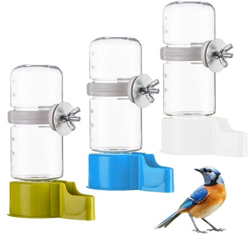 Vogeltränke Käfig 3 PCS Vögel Wasserspender Automatischer Trinkflaschen für Käfig Automatischer Wasserspender für Käfig Geeignet für Wellensittiche Unzertrennliche Nymphensittiche (140ml)