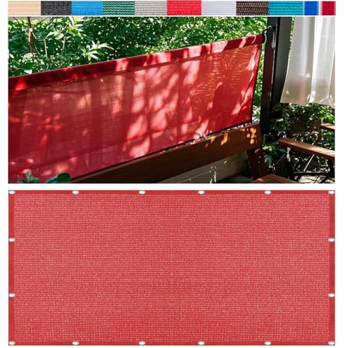 CAQXAQP Rouge Filet d'ombrage Rectangulaire pour Terrasse, 95% UV Protection -1mx1.5m Voile d'ombrage Respirant avec Œillets pour Balcon Jardin - 180g/m² Brise-Vue Extérieur