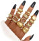 BelleVive 14-teiliges Set mit klobigen Goldringen für Damen, vergoldet, dicke Kuppel, stapelbare offene Ringe, trendige, zierliche, minimalistische Schmuckgeschenke für Frauen