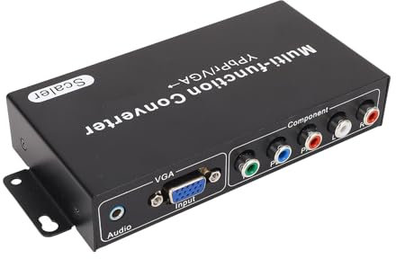 Annadue YPBPR VGA Zum HDMI Konverter 1080p Video Audio Converter Adapter mit Auflösungsschalter für HDTV Projector PC Laptop DVD (EU-Stecker)
