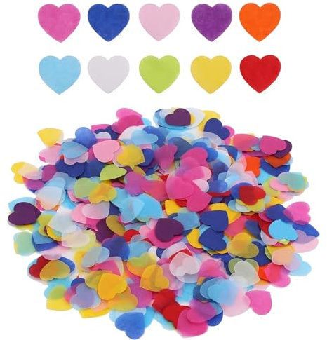 AMSGANK 80g Papier Herz Konfetti, 6000+ Stück 2.5cm Mehrfarbig Herzen Streudeko Tischdeko Papier Confetti für Valentinstag Geburtstag Hochzeit Party Feier Dekoration (Bunt)