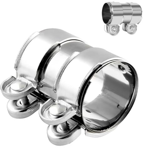 Collier Manchon Raccord Echappement, 65 x 95mm Colliers de Serrage pour Tuyaux D'échappement, Borne de Tuyau D'échappement Diamètre en Acier Inoxydable, Bande Tuyau Silencieux D'échappement