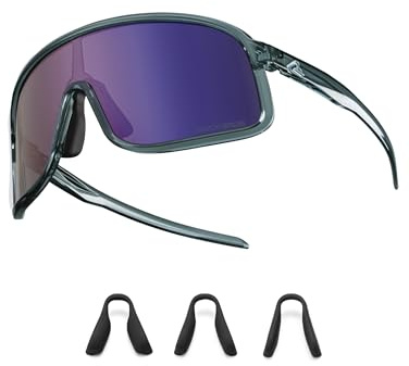 ROCKBROS Polarisiert Fahrradbrille Sonnenbrille Herren Damen TR90 Rahmen | UV400 Schutz Sonnenbrille Sportbrille, Ultraleichte Laufbrille, Austauschbare Nasenpads, für Radfahren MTB Laufen