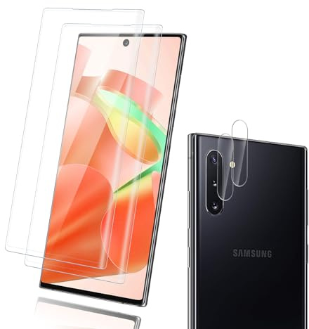 Carantee Verre Trempé pour Samsung Galaxy Note 10 Plus - 2+2 Pièces Protection Écran 3D avec Caméra, Dureté 9H 0,33mm Anti-Rayures, Vitre Protection, Toucher Sensible, HD Sans Bulles Protection écran