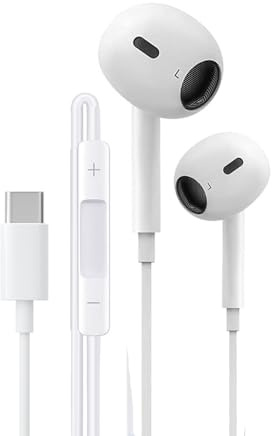 USB C Kopfhörer für iPhone 16 Typ C Kopfhörer mit Mikrofon & Fernbedienung Geräuschunterdrückung für iPhone 16/15 Pro, iPad Pro, Galaxy S23/S22/S21/S20/Ultra Note 10/20, Pixel 7/6/6a/5/4